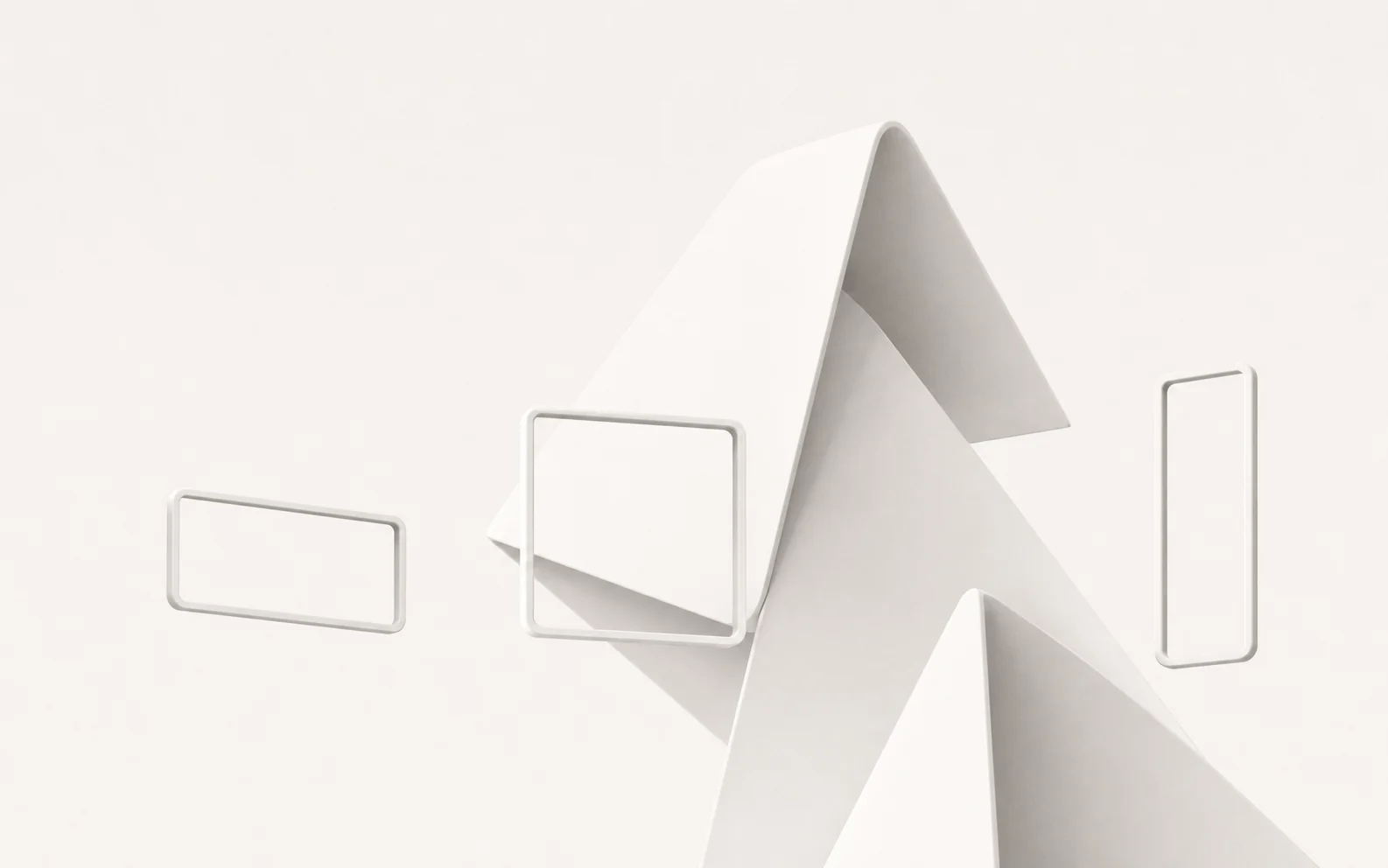 Abstract white sculptural forms representing one song expanding into many formats