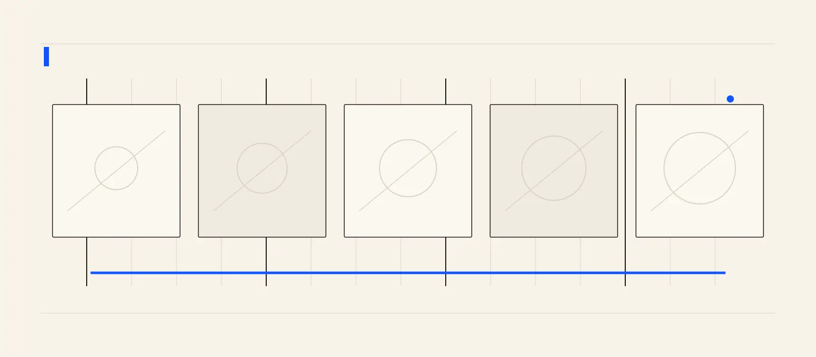 A sequence of product-film stills arranged along a measured beat grid